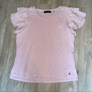 Ivanka Trump light pink ruffle top